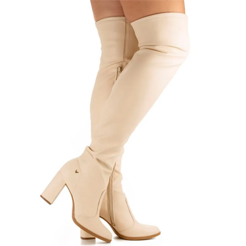Bota Over Knee Feminina Mississipi Off White Q8714 34
