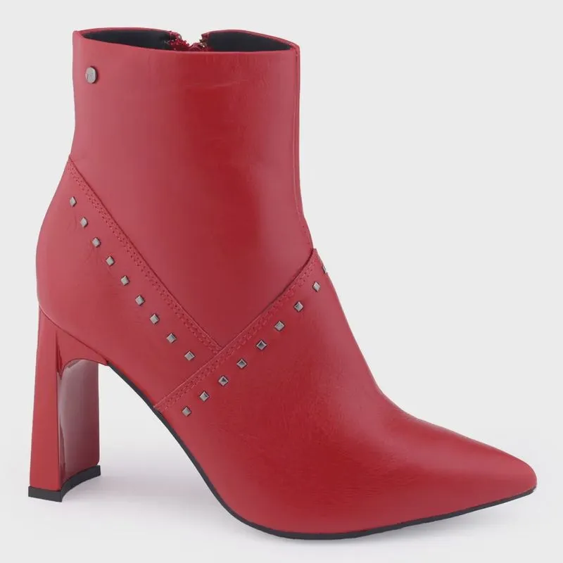 Bota Tanara T7723 Belmy Malagueta couro cano curto bico fino