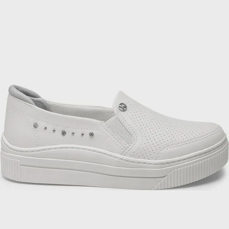 Tênis Kolosh Feminino Slip-On Plataforma Médio Off-White
