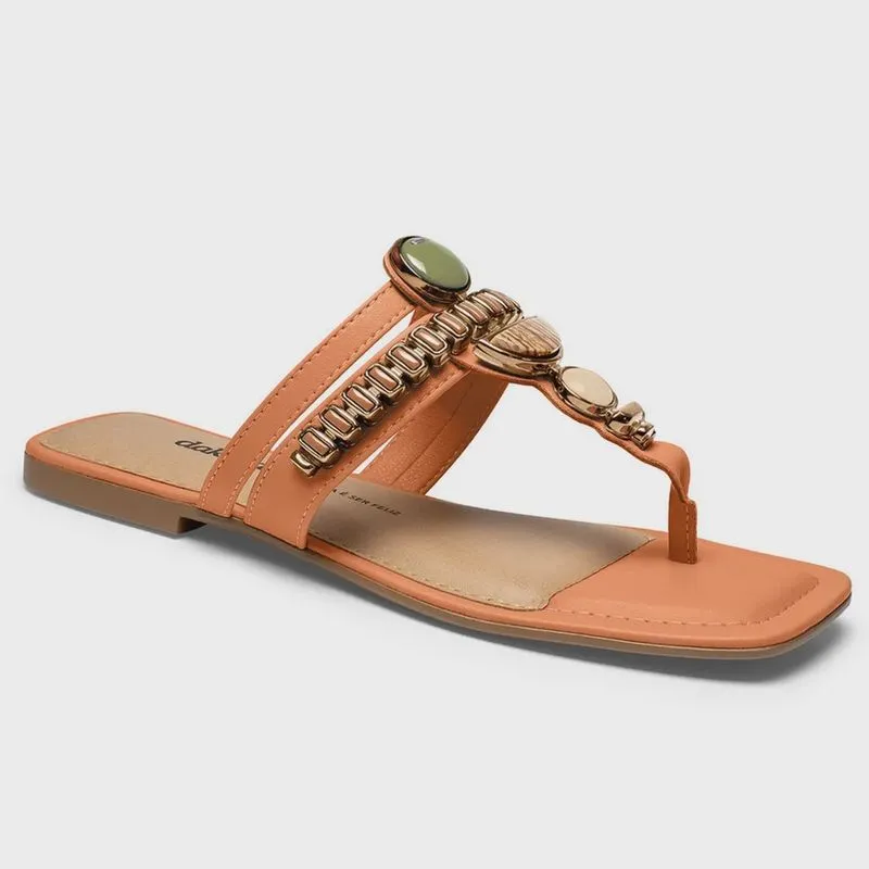 Chinelo Rasteira Feminina Dakota Pedraria Y4042