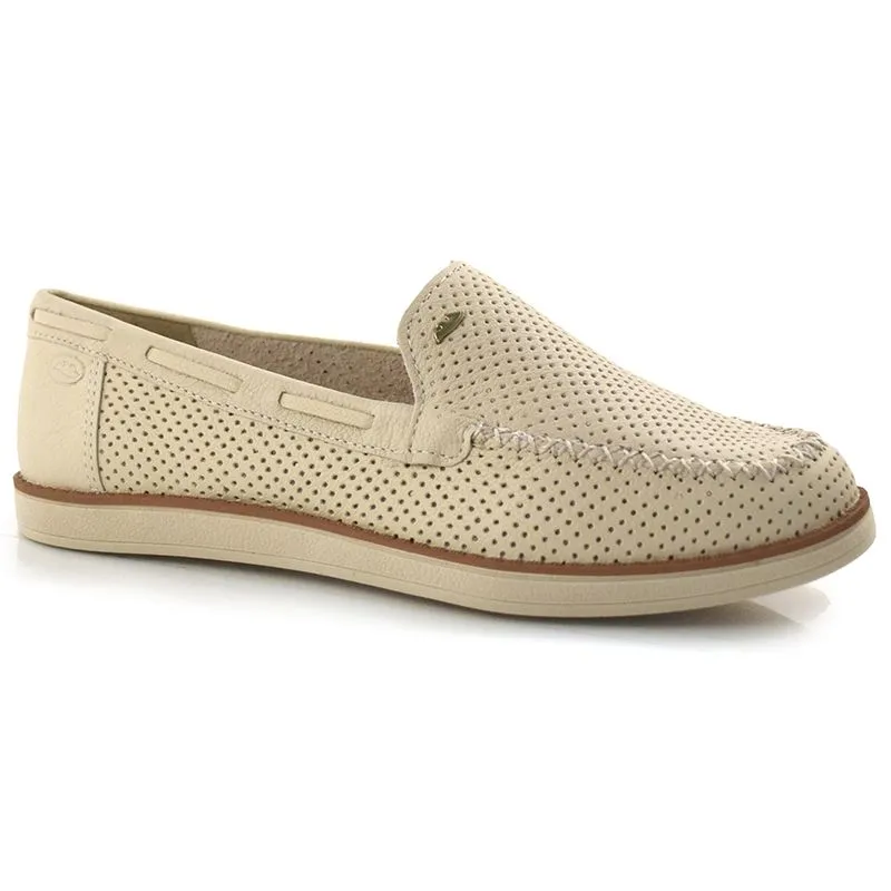 Mocassim Feminino de Couro Dakota Off White G9051 38