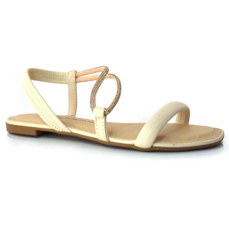Sandália Rasteira Feminina Dakota Creme Y0574 33
