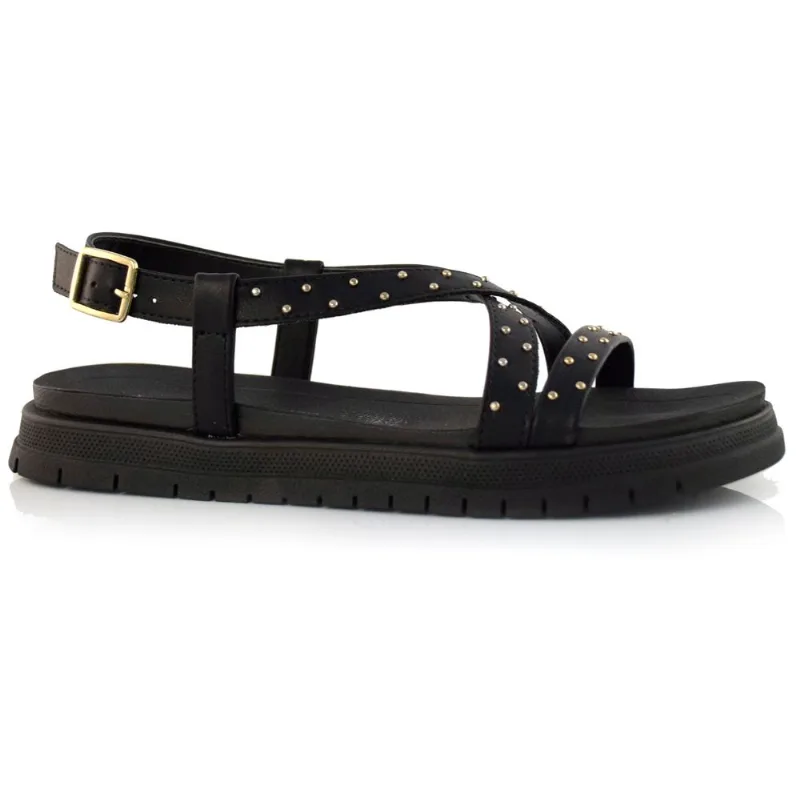 Sandália Flat Feminina Dakota Preto Y6622 35