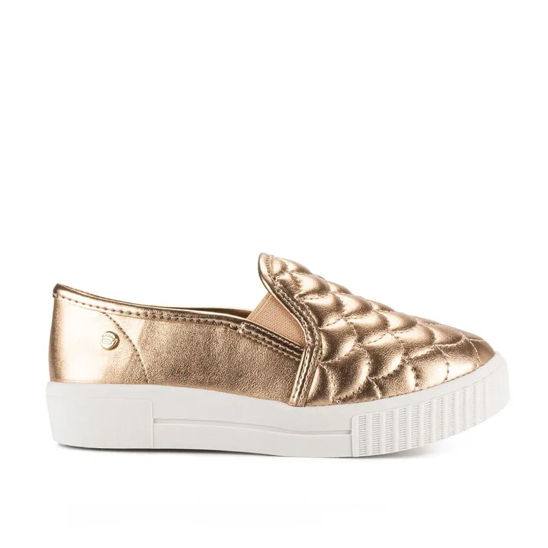 Tênis Pink Cats Infantil Slip On Metalizado 26