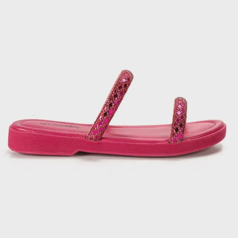 Chinelo Slide Enfeite Pink Mississipi MI371-0002