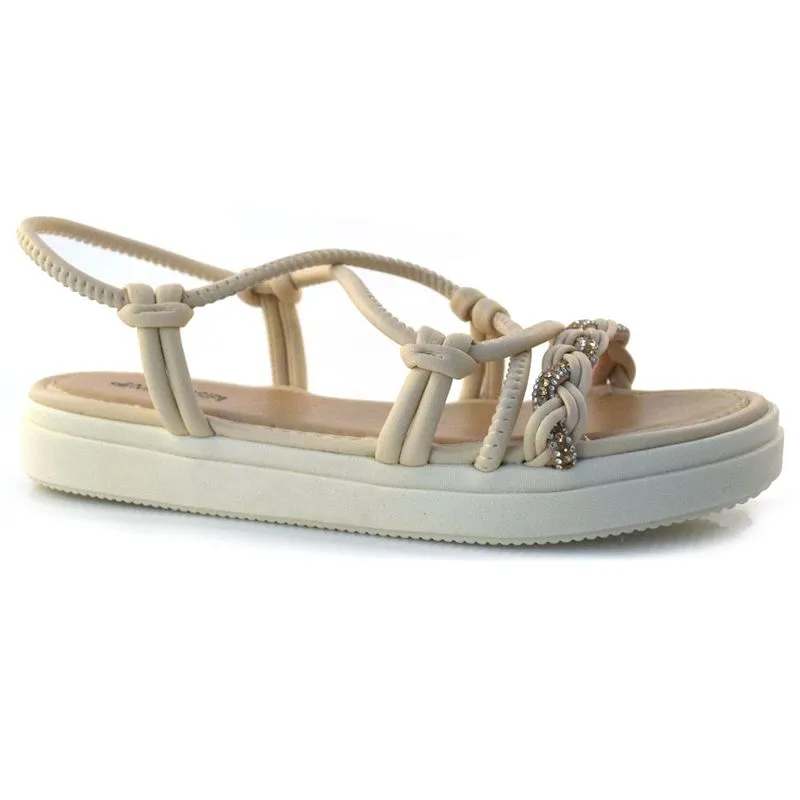 Sandália Flat Feminina Mississipi Off White Q9323 34