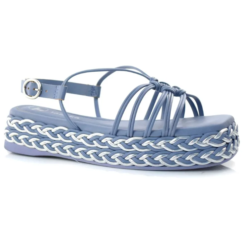 Sandália Flat Feminina Tanara Azul T8141 36