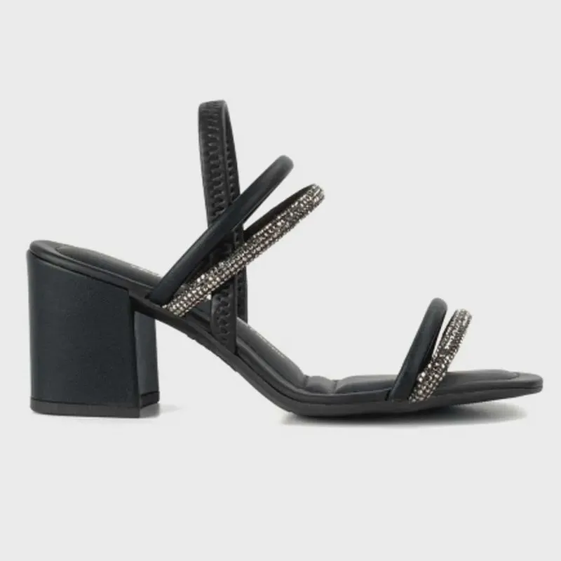 Sandália Feminina Salto Bloco Pewter Preto Dakota Y6875-0003