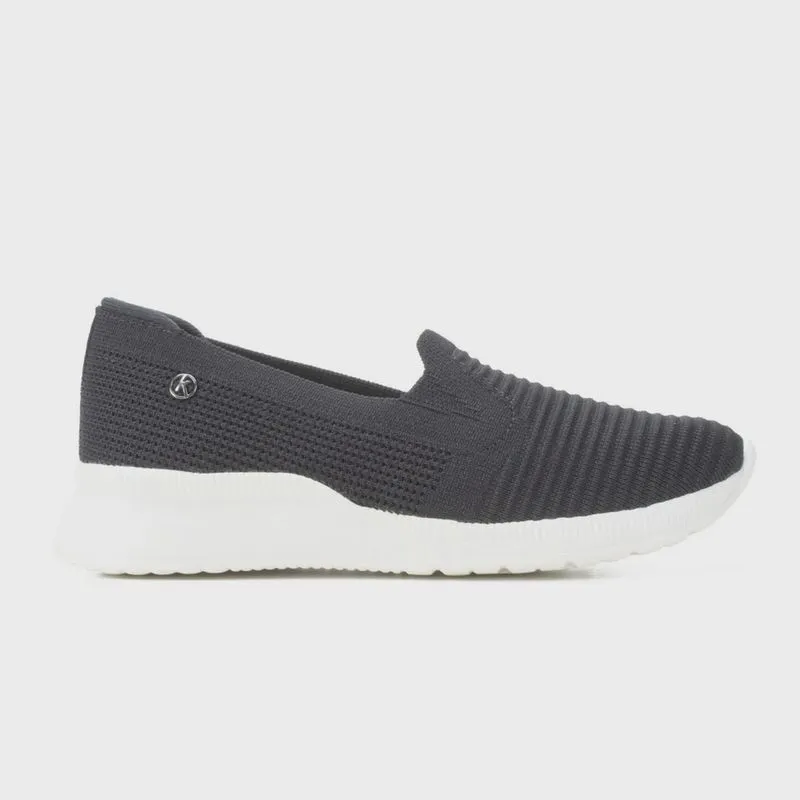 Tênis Kolosh Slip on Preto Feminino Malha Casual