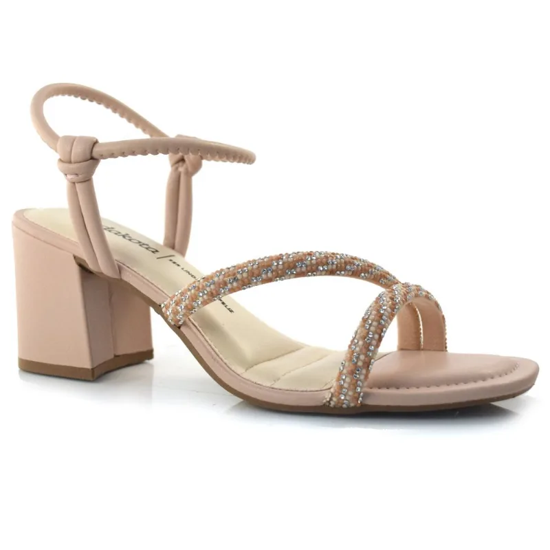 Sandália Feminina com Salto Bloco Dakota Rosa Y6693 40