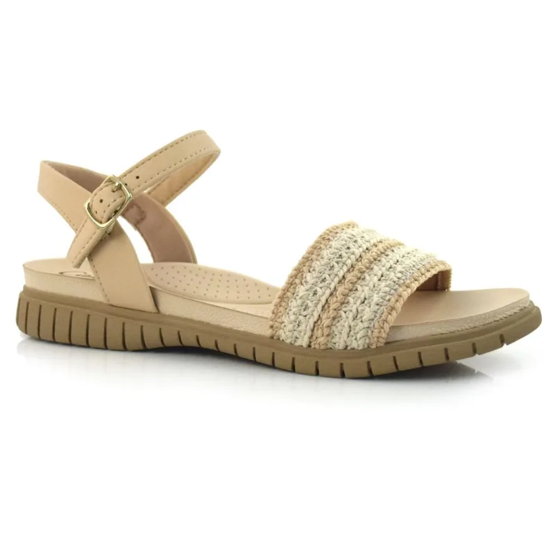 Sandália Rasteira Feminina Campesí Creme L9455 38