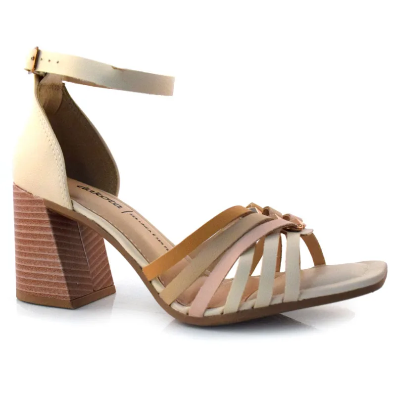 Sandália de Salto Bloco Feminina Dakota Off White Y6412 39