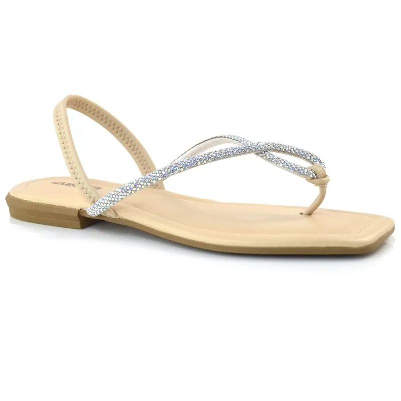 Sandália Rasteira Feminina Mississipi Creme Q9993 38