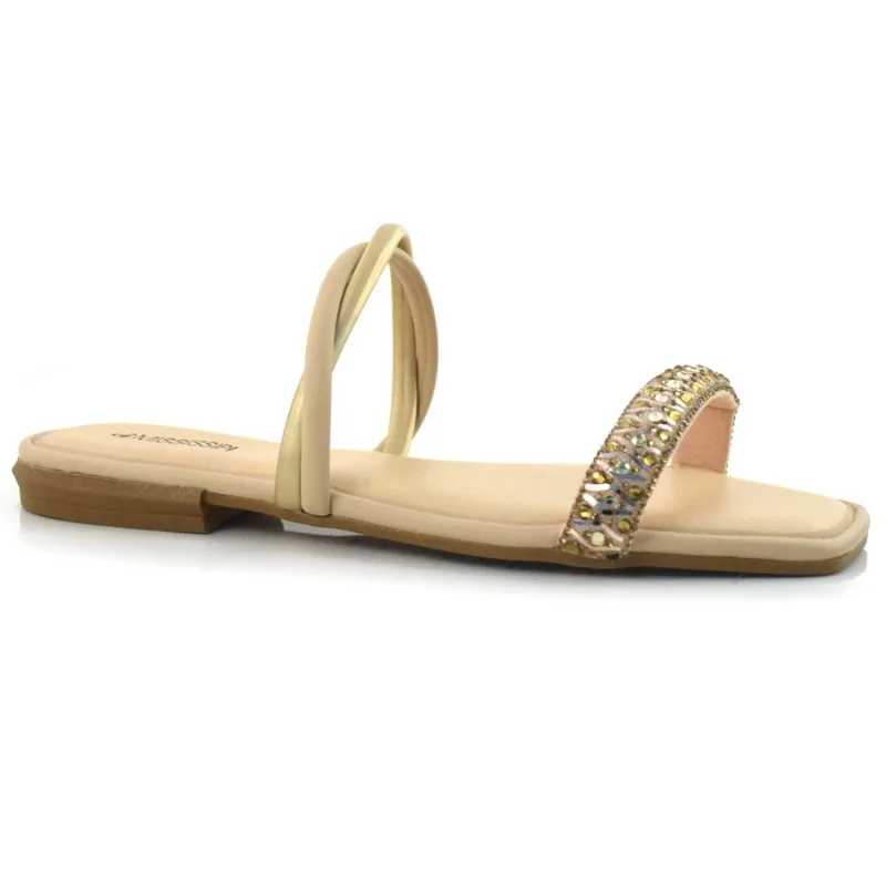 Sandália Rasteira Feminina Mississipi Dourado MI251 38
