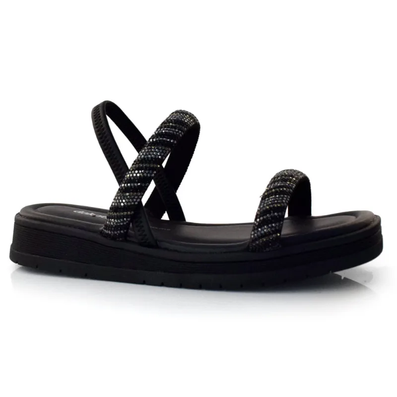 Sandália Flat Feminina Dakota Preto Y6964 38