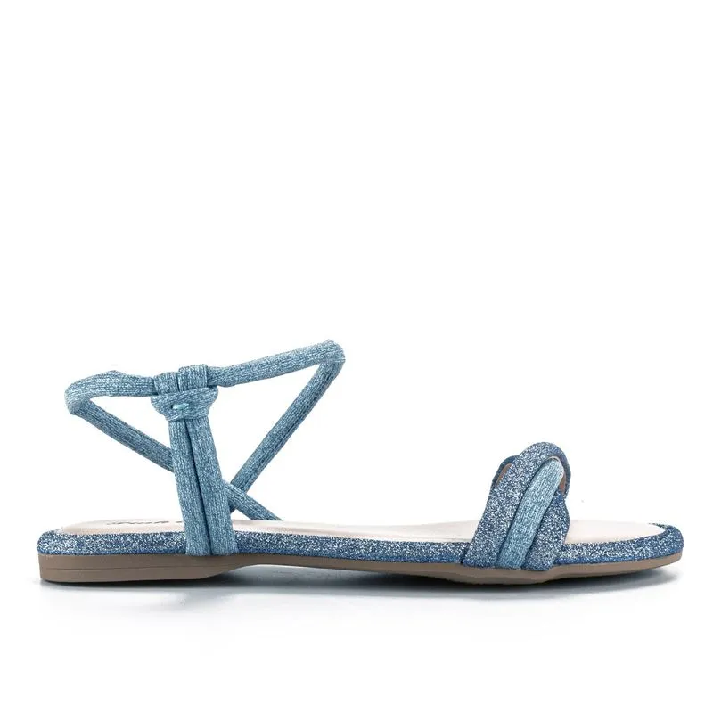 Sandália Pink Cats Infantil Rasteira Jeans Azul 34