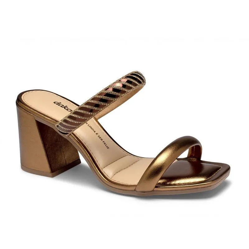 Tamanco Salto Bloco Strass Dakota Y6905 Feminino