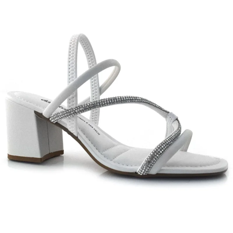 Sandália de Salto Bloco Feminina Dakota Branco Y6879 38