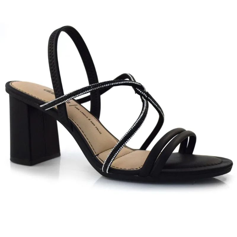 Sandália Feminina de Salto Bloco Dakota Preto Y6346 34