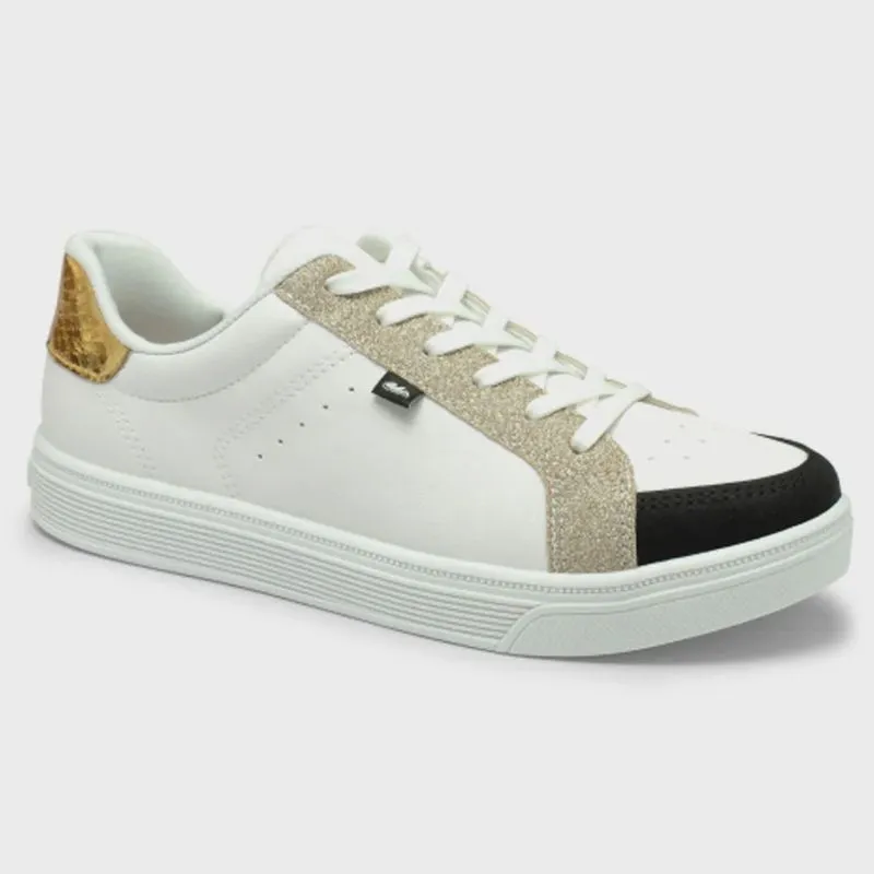 Tênis Casual Feminino Preto White Ouro Dakota G9421-0001