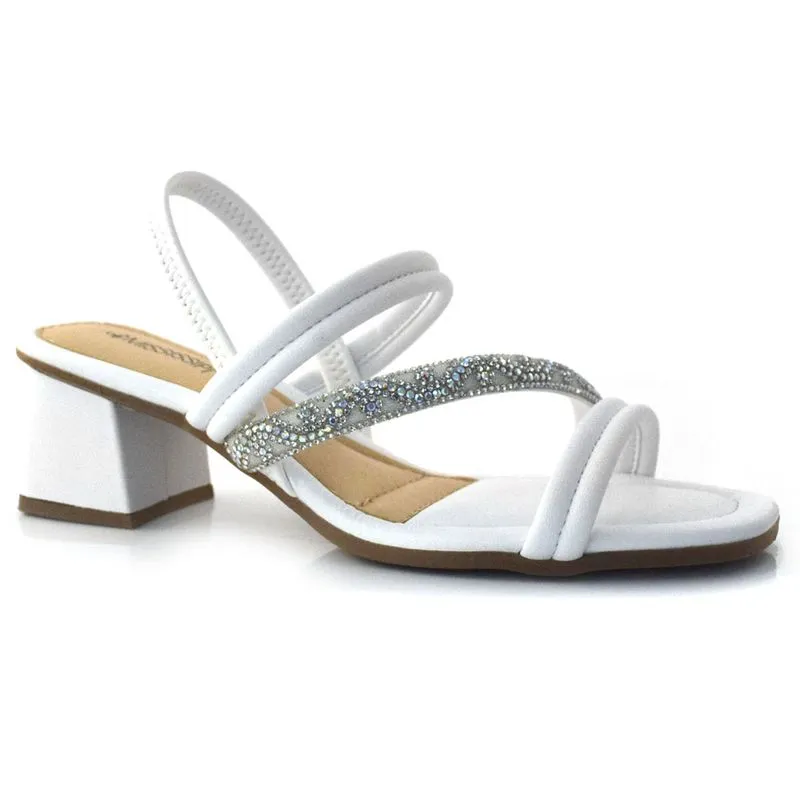 Sandália de Salto Bloco Feminina Mississipi Branco MI682 33
