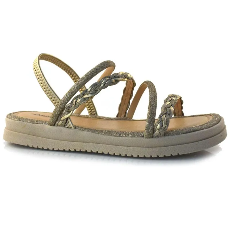 Sandália Papete Gliter Mississipi Dourado Q9612 38