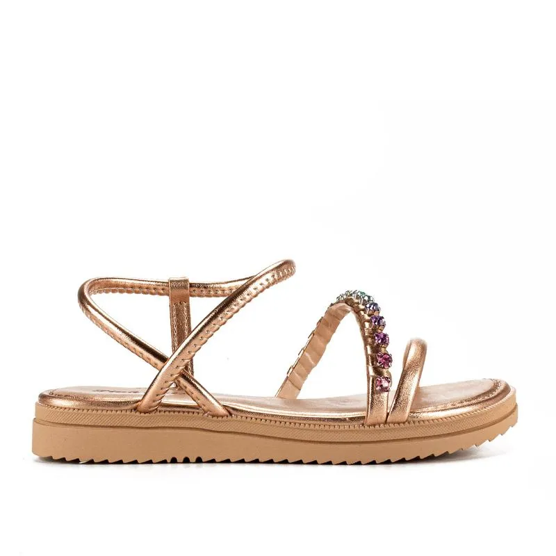Sandália Pink Cats Infantil Flatform Metalizada 31