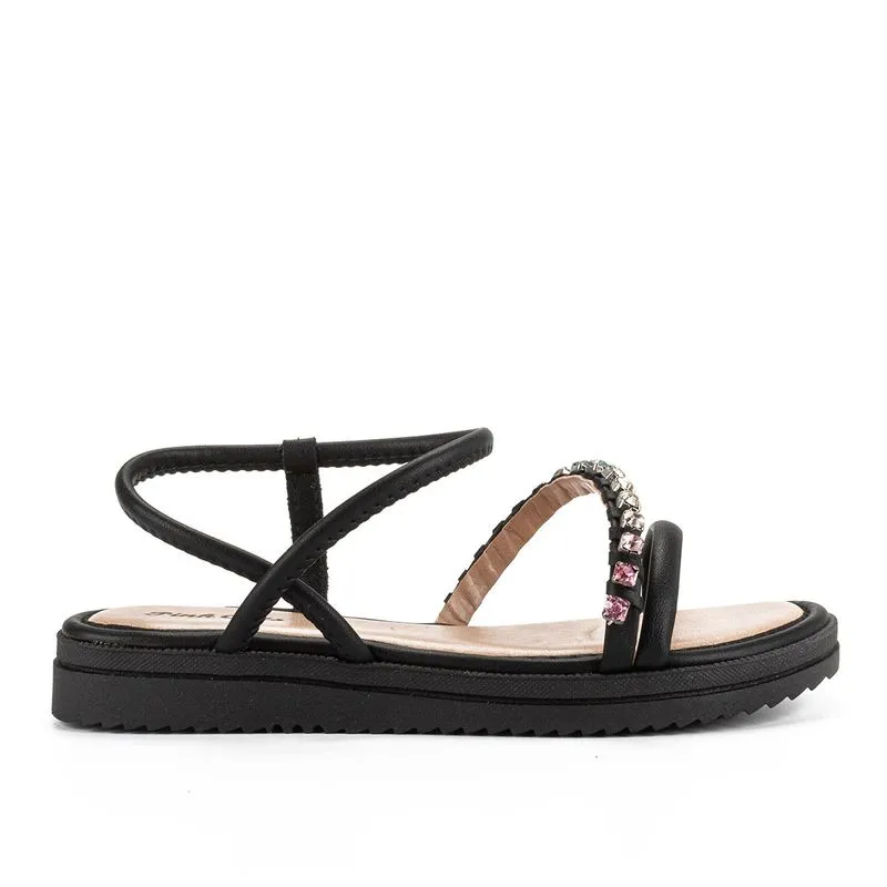 Sandália Pink Cats Infantil Flatform Preta 29