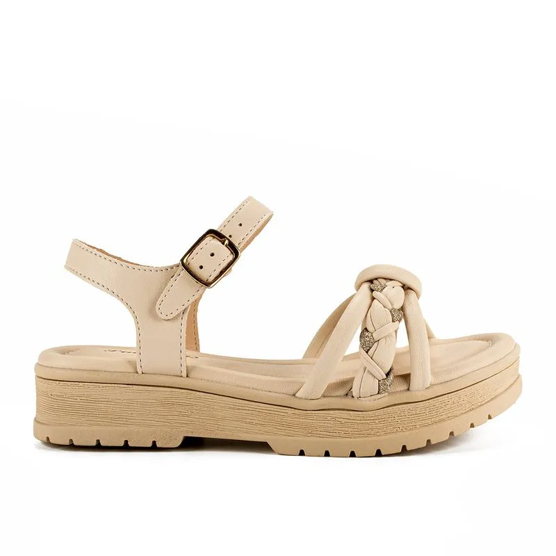 Sandália Pink Cats Infantil Flatform Bege 35