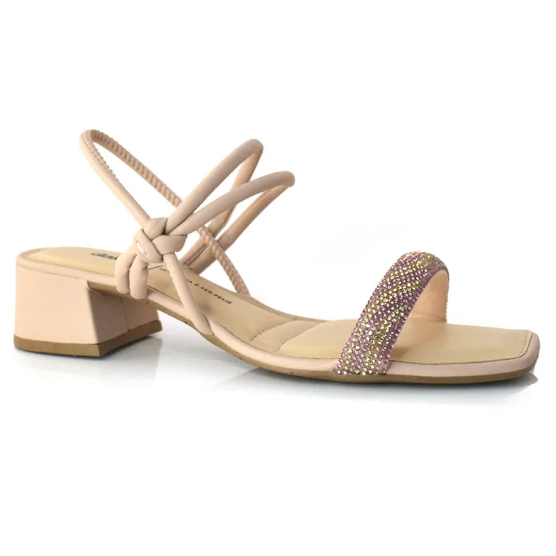 Sandália de Salto Bloco Feminina Dakota Creme Y7141 34