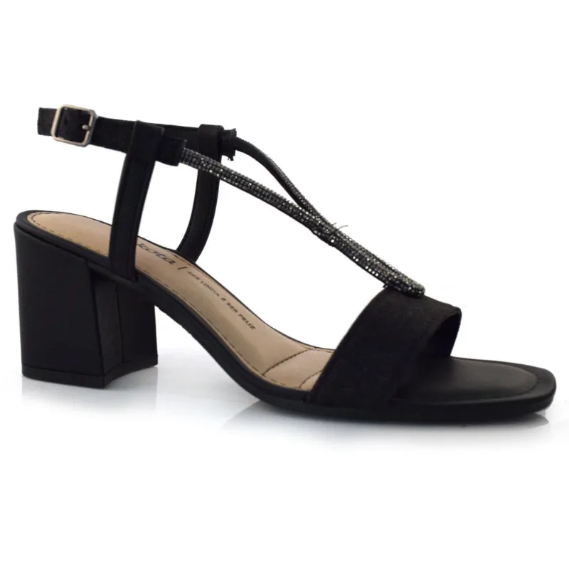 Sandália de Salto Bloco Feminina Dakota Preto Y6537 35