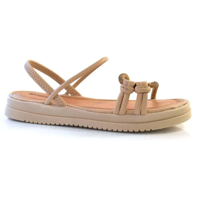 Sandália Flat Feminina Mississipi Bege MI712 34