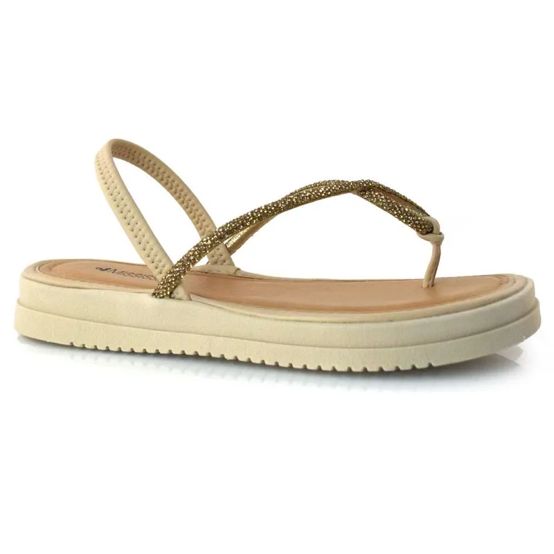 Sandália Flat Feminina Mississipi Creme MI713 35