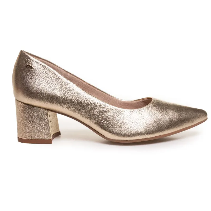 Sapato Scarpin Dourado Salto Grosso Dakota Feminino 40