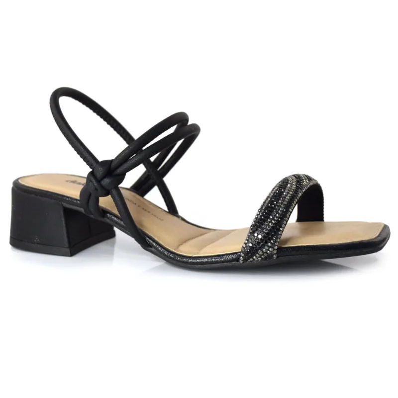 Sandália de Salto Bloco Feminina Dakota Preto Y7141 40