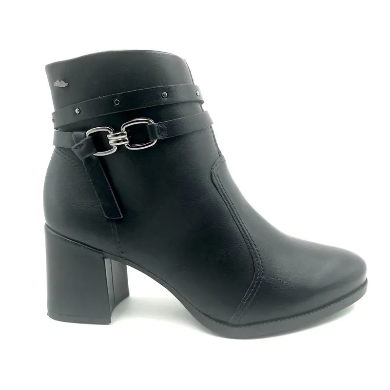 Bota Dakota Salto Bloco Bico Redondo Preta 9611