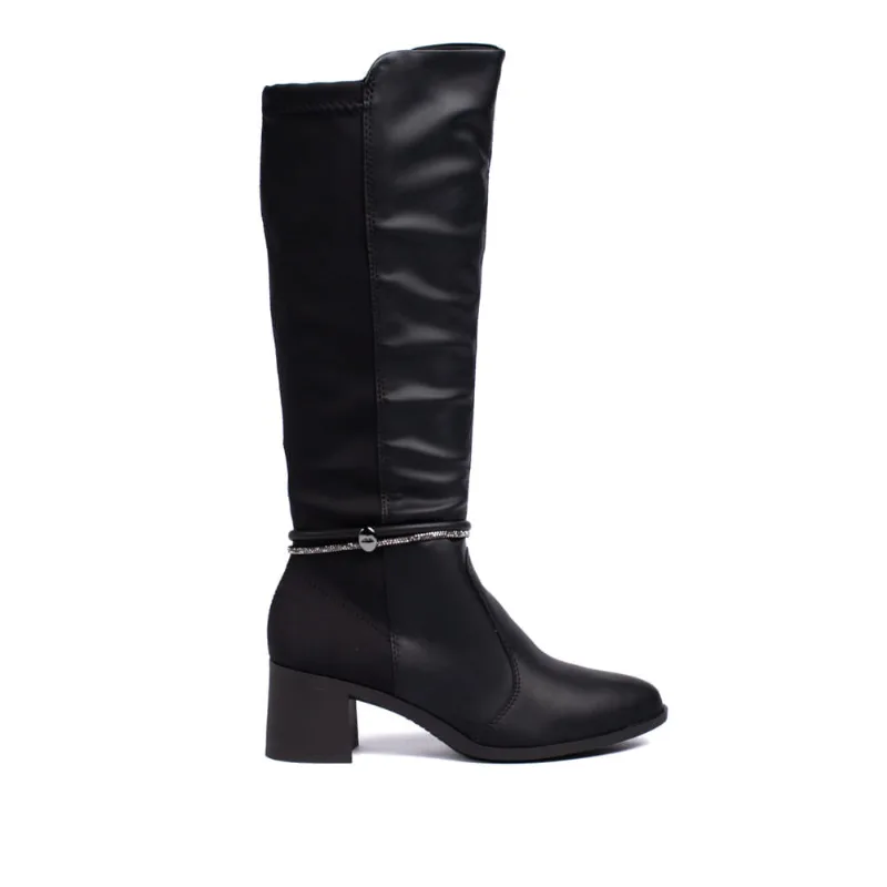 Bota Feminina Dakota Cano Longo com Detalhe de Strass Preto - 36