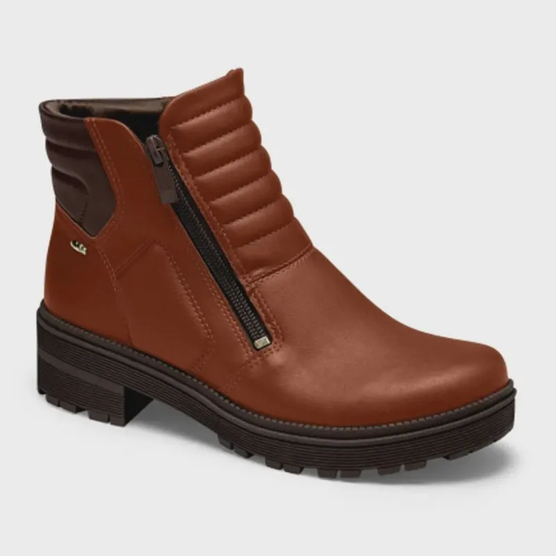Bota Feminina Biker Cano Curto Conhaque Chocolate Dakota G9563-0003