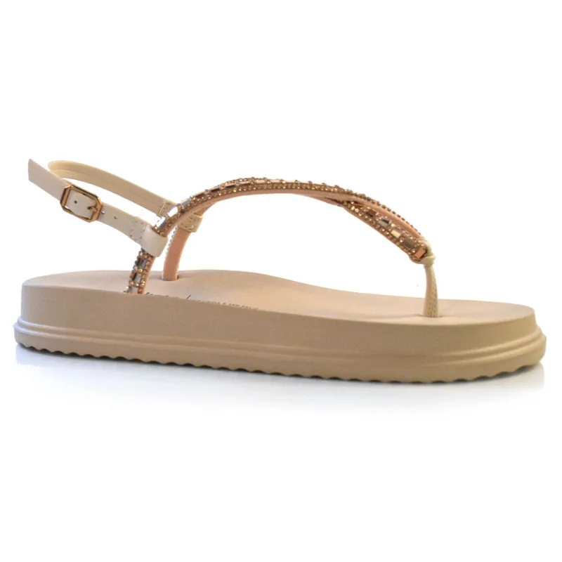 Sandália Flat Feminina Dakota Creme Y6241 34