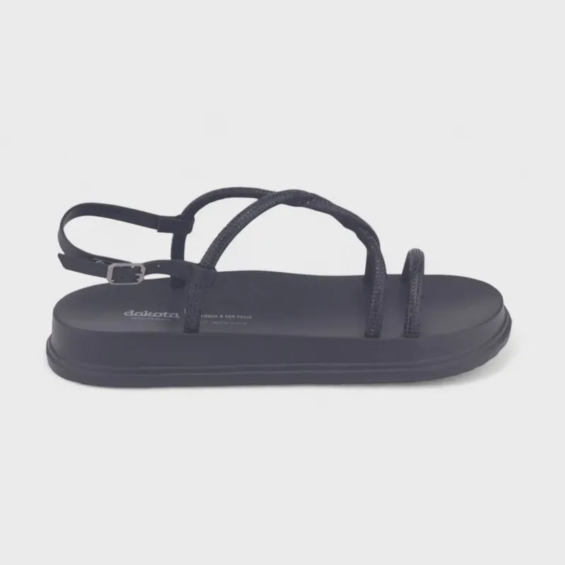 Sandália Flatform Feminina Dakota Y6246 Strass