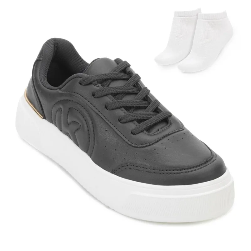 Tênis Kolosh Casual e Meia KL24-C3547 37 / Preto/Branco