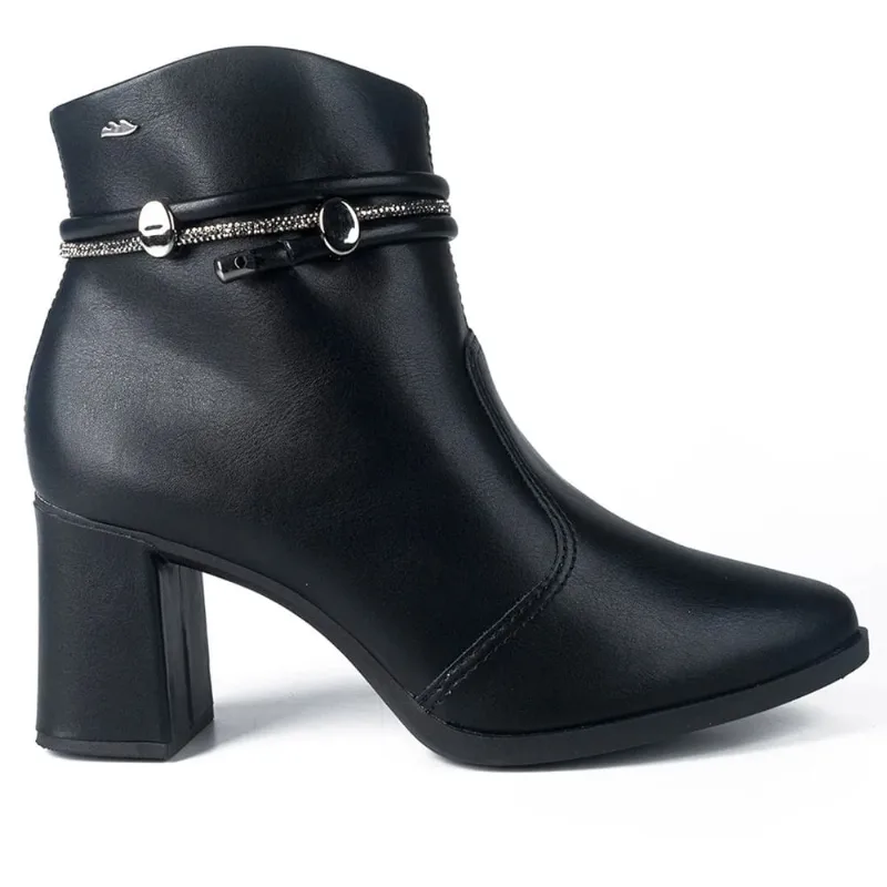 Bota Feminina Dakota Cano Curto com Tira de Strass Preto - 36