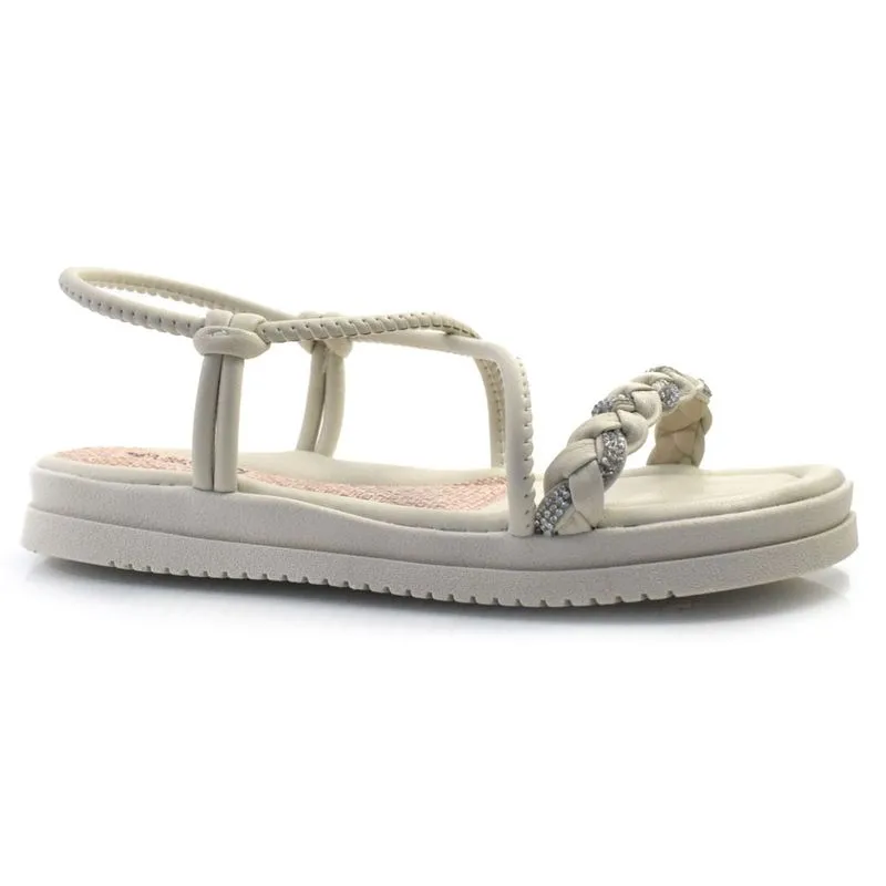 Sandália Flat Feminina Mississipi Off White MA412 40