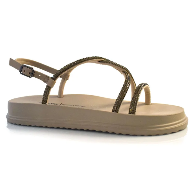 Sandália Flat Feminina Dakota Creme Y6246 39