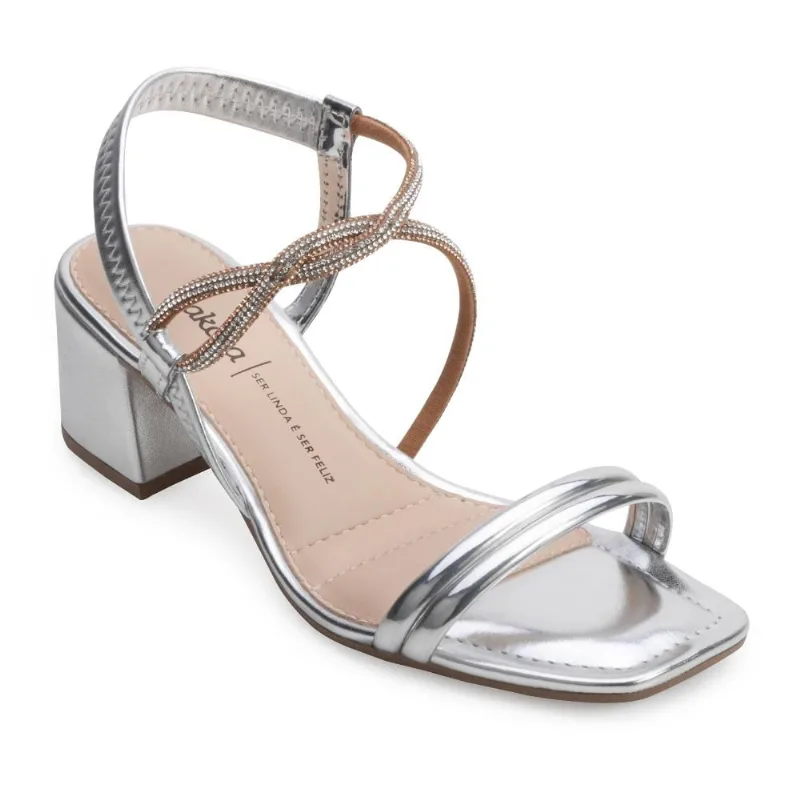 Sandália Salto Bloco Dakota DT24-Y7502 34 / Prata/Dourado