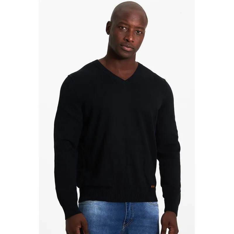 Tricot Masculina Manga Polo Wear Preto