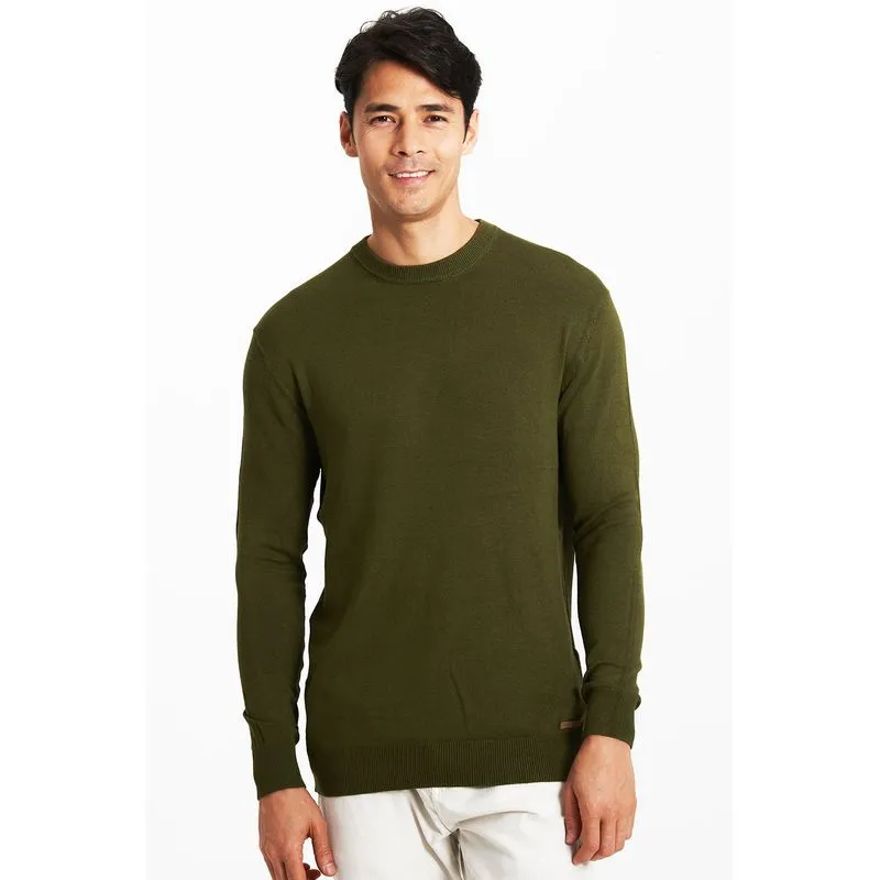 Tricot Masculina Gola Careca Polo Wear Verde Médio