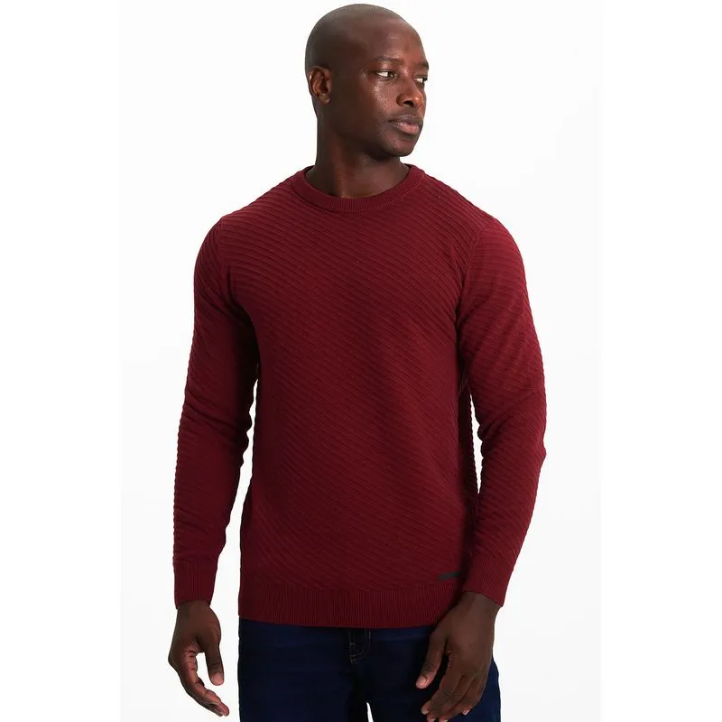 Tricot Masculina Gola Careca Polo Wear Vinho