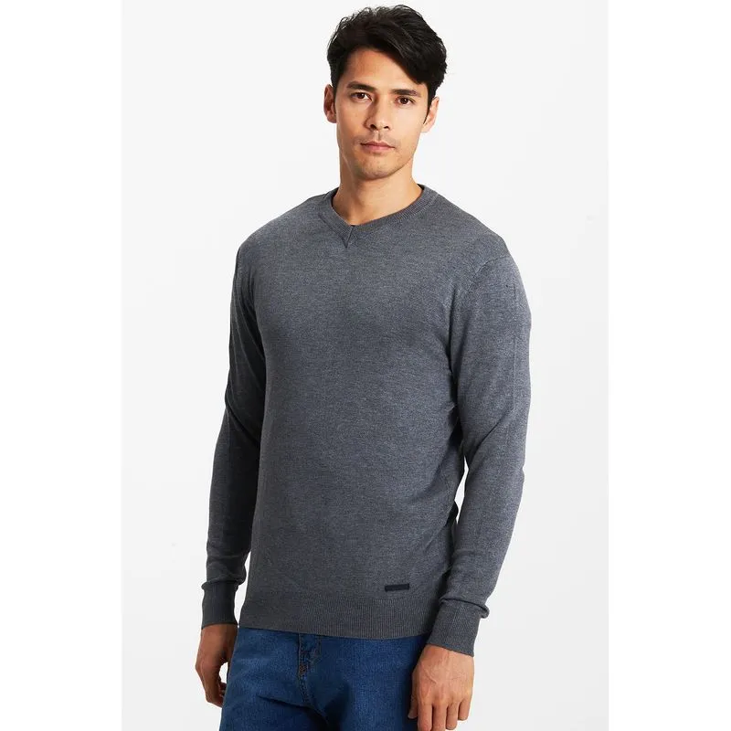 Tricot Masculino Gola Alta Polo Wear Cinza Escuro