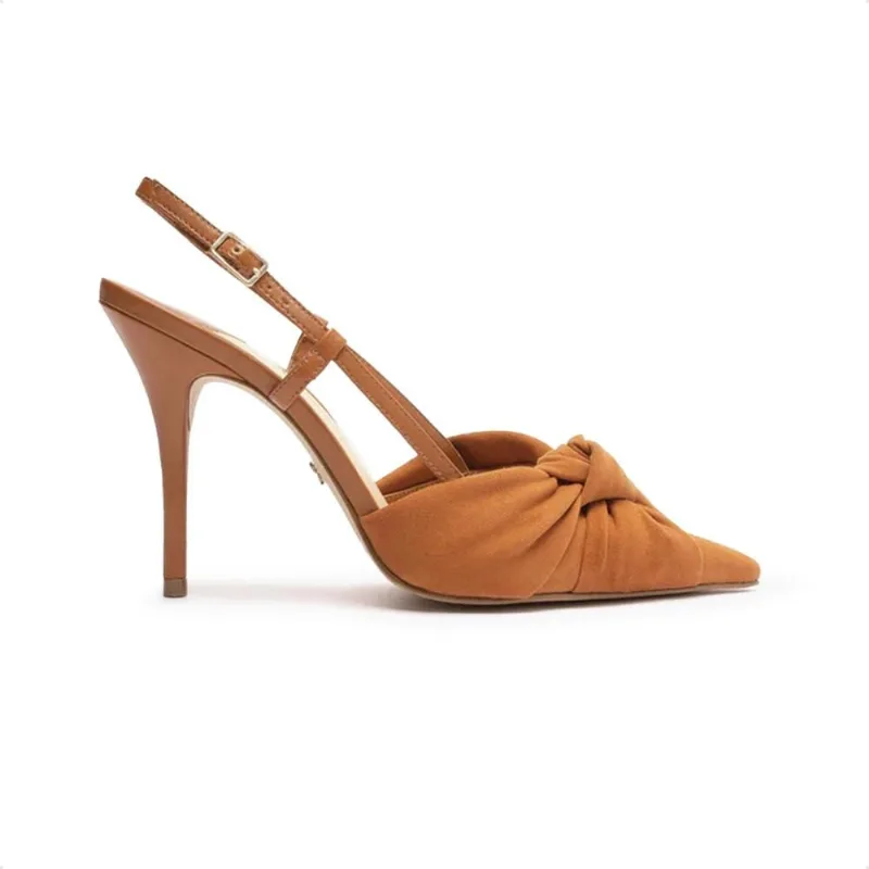 Scarpin Arezzo Suede Salto Alto Feminino 35 / Marron